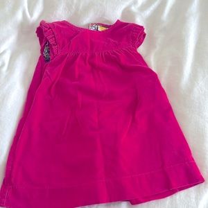 Mini Boden hot pink corduroy dress with cotton flower lining inside. Size 2-3y